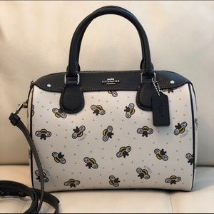 COACH Bee Print Mini Bennet Black Chalk Multi NWOT